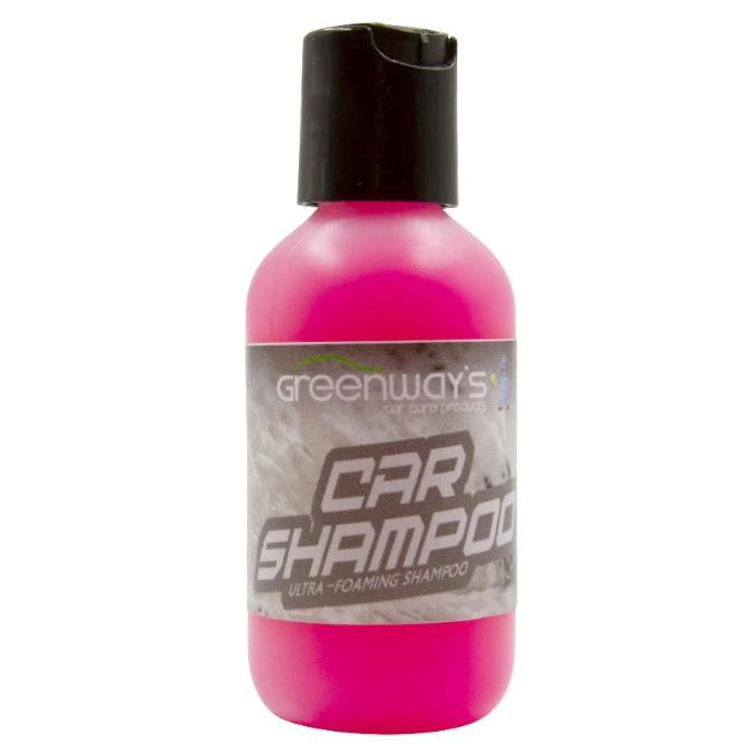 Greenway’s Car Shampoo, ultra foaming, pH balanced, waxless car prep soap, streak and stain-free, rinses easily, 2 ounces.