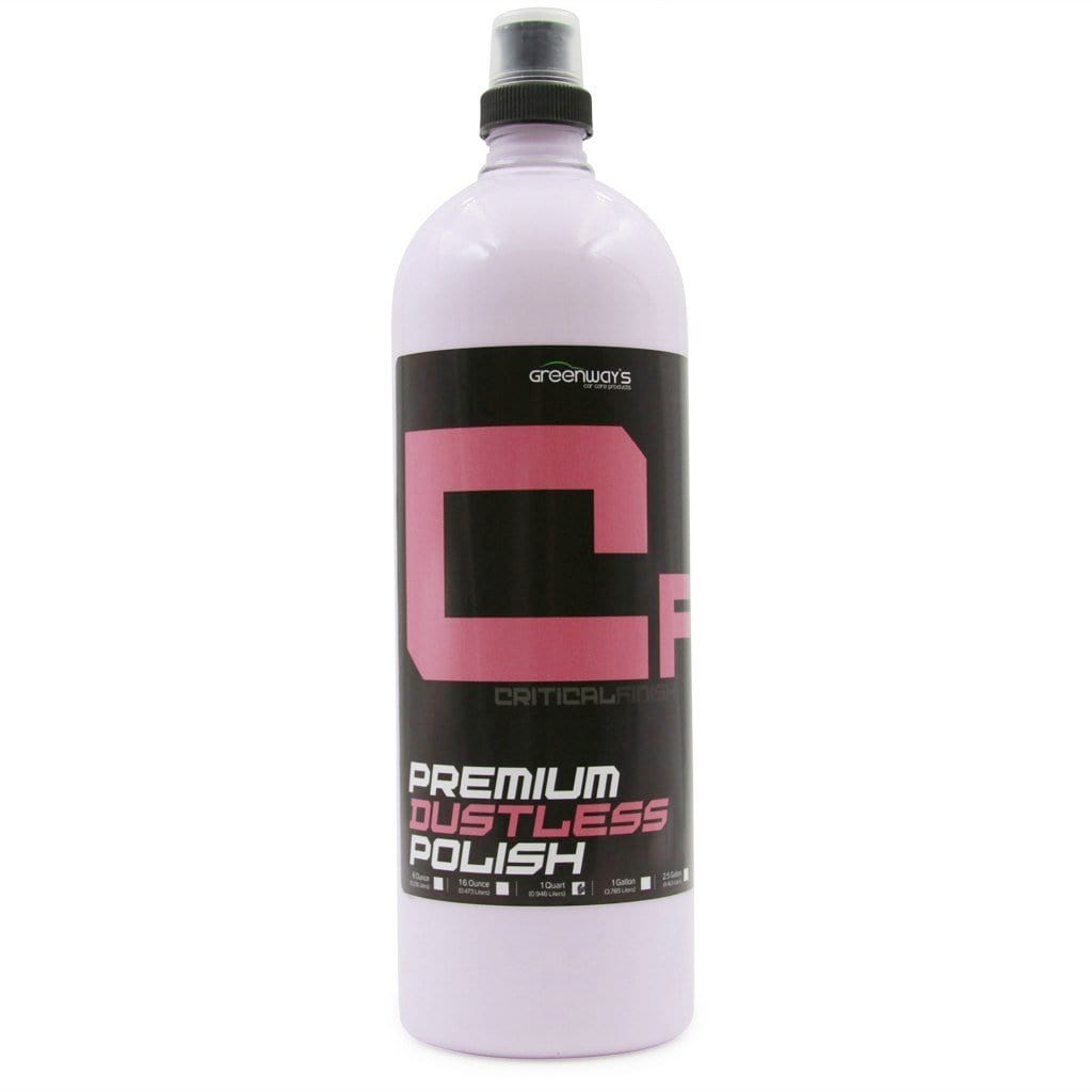 Greenway’s Critical Finish Polish, for light to moderate imperfections, glaze sealant, silicone and wax free, 32 ounces.