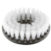 5" Gray carpet and upholstery drill attachment brush with polypropylene bristles.