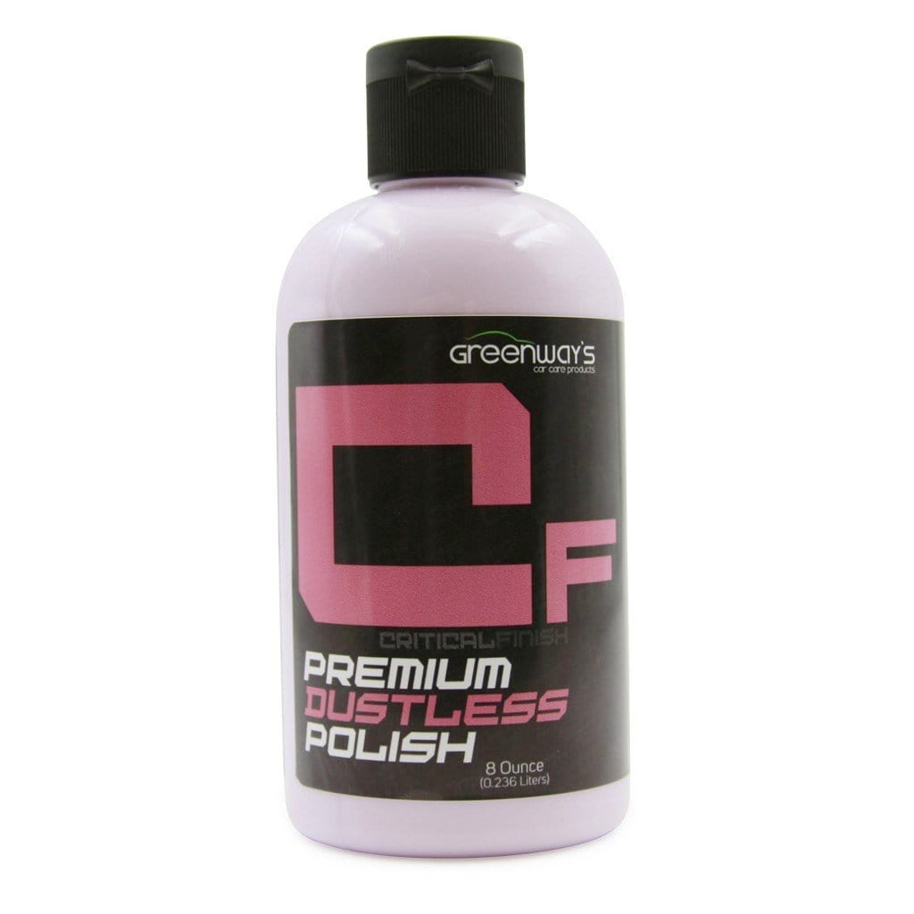 Greenway’s Critical Finish Polish, for light to moderate imperfections, glaze sealant, silicone and wax free, 8 ounces.