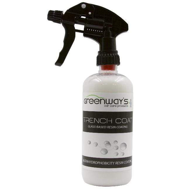 Greenway’s Trench Coat Resin Coating, hydrophobic paint, plastic and glass shield, quick flash, custom scented, 16 ounces.