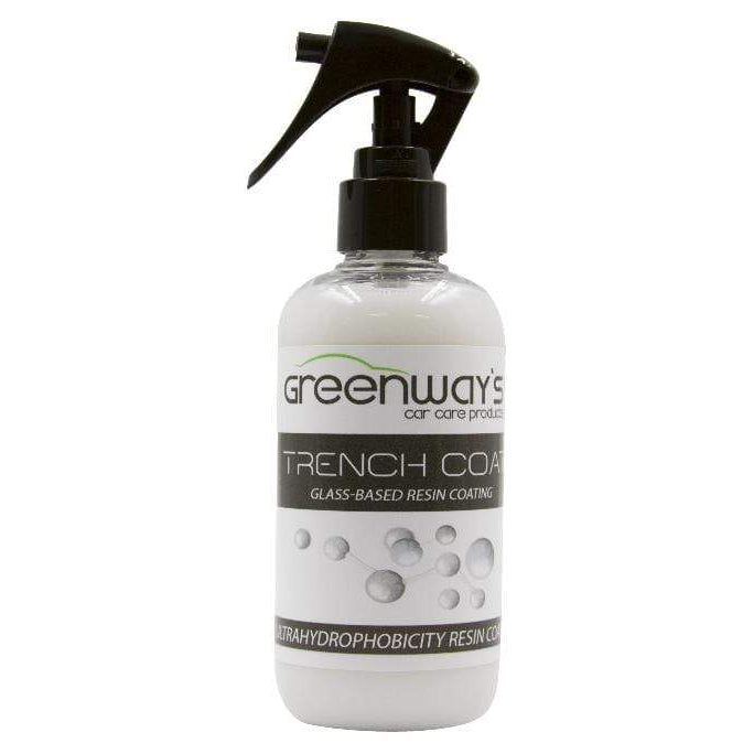 Greenway’s Trench Coat Resin Coating, hydrophobic paint, plastic and glass shield, quick flash, custom scented, 8 ounces.