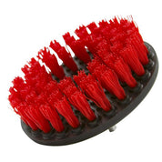 5" Stiff red carpet and upholstery extreme duty drill attachment brush with polypropylene bristles.