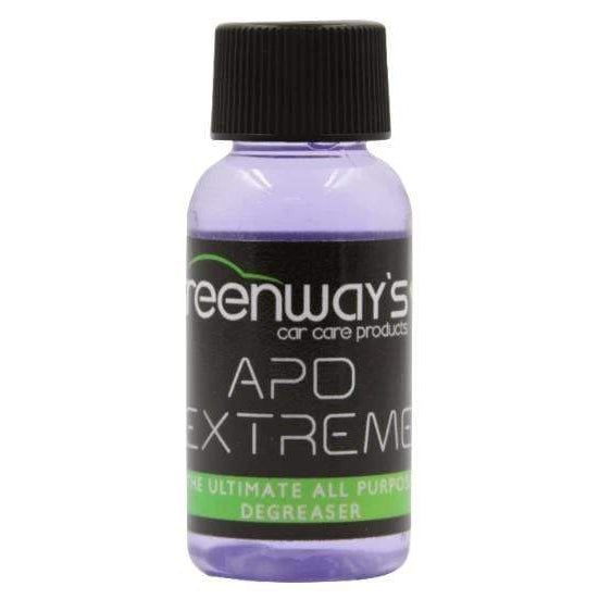 Greenway’s APD Extreme Degreaser, strong formula for tires, wheel wells, engines, heavy machinery, undercarriage, 1 ounce.