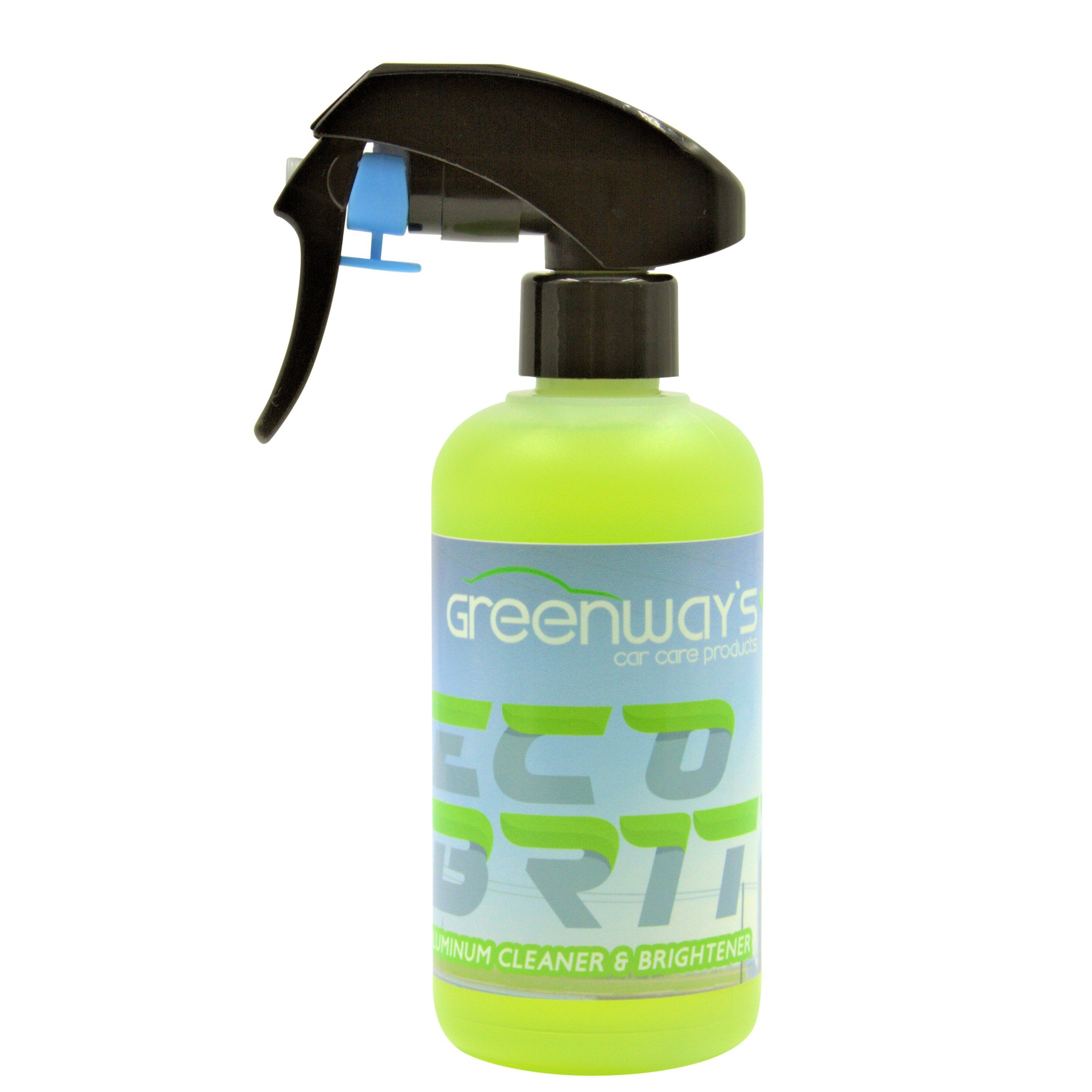 Greenway’s Eco Brite, concentrated, acid-free, eco-friendly, maintenance aluminum wheel cleaner and degreaser, 8 ounces.