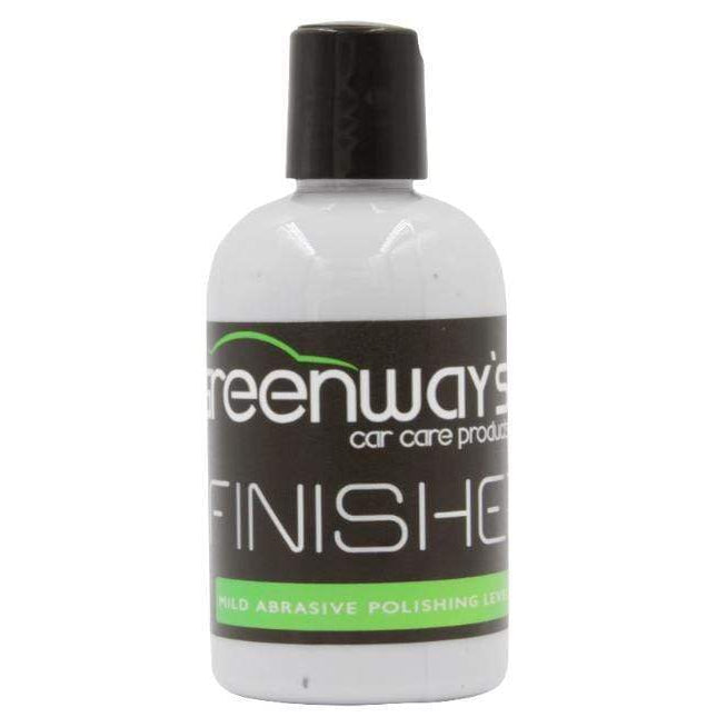   Greenway’s Finisher, mild abrasive polish and leveler, light swirl mark remover, clumping, dusting, and silicone, 4 ounces.