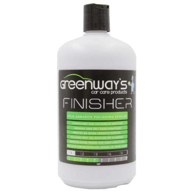 Greenway’s Finisher, mild abrasive polish and leveler, light swirl mark remover, clumping, dusting, and silicone, 32 ounces..