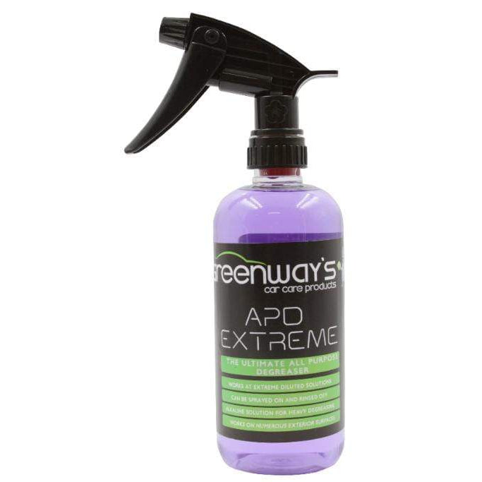 Greenway’s APD Extreme Degreaser, strong formula for tires, wheel wells, engines, heavy machinery, undercarriage, 16 ounces.