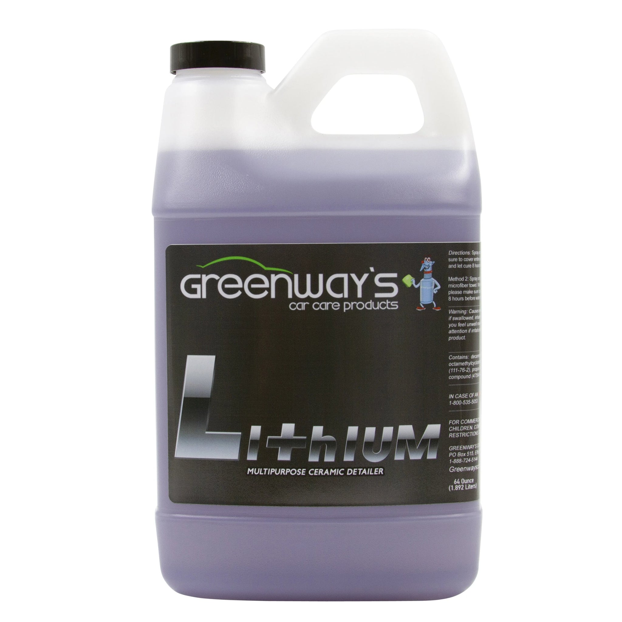 Greenway’s Lithium, graphene ceramic coating car sealant spray, extends current coating for enhanced protection, 64 ounces.
