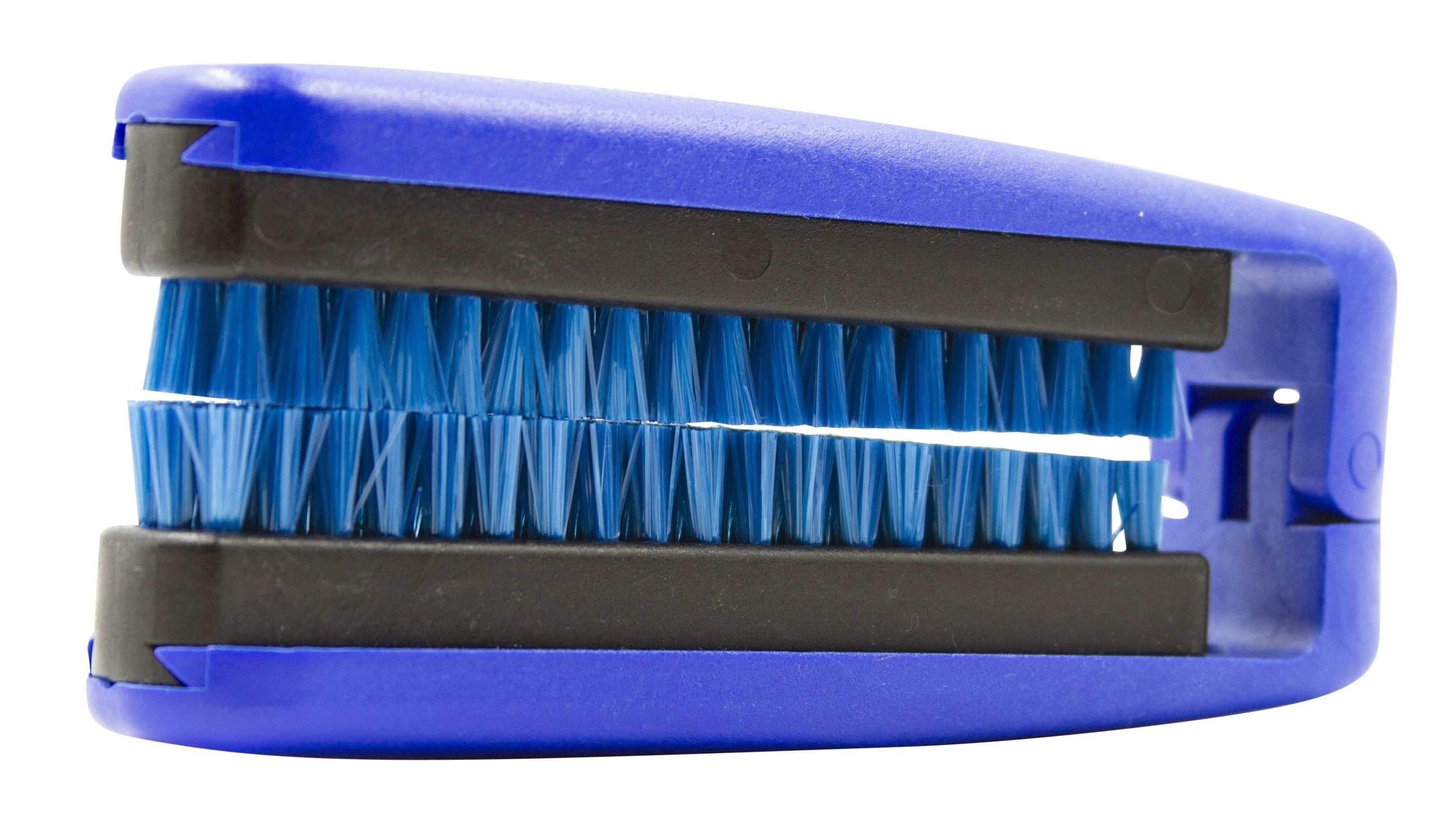 5 ¾ inches Bluegator® blue seat belt cleaning brush with .375 inch nylon chemical resistant bristles.