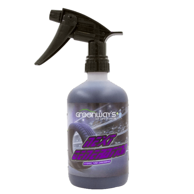 Greenway’s Next Generation Tire Dressing, high gloss shine, excellent leveling property, silicone and sling-free. 16 ounces.