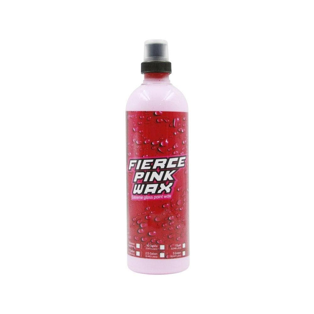 Fierce Pink Wax, contains carnauba, sun friendly, long-lasting wet look, color pop, instant curing, pleasant scent, 16 ounces.