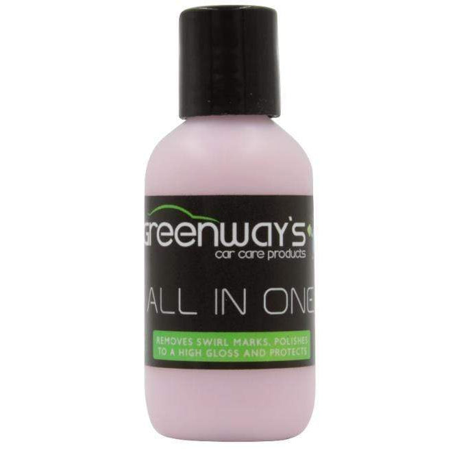 Greenway’s All In One correcter, polisher, and sealant, removes light swirl marks, scratches, streaks, holograms, 2 ounces.