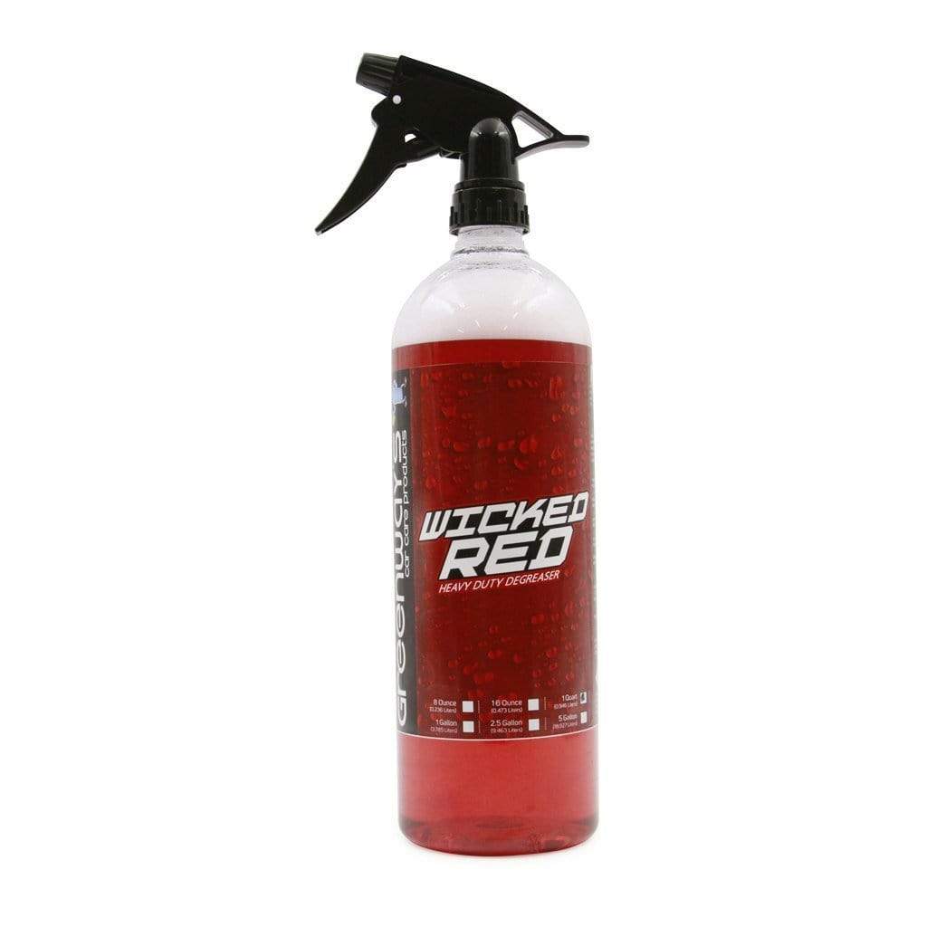   Greenway’s Wicked Red Degreaser, concentrated formula for heavy machinery and equipment, removes baked-on debris, 32 ounces.