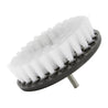 5" Gray carpet and upholstery drill attachment brush with polypropylene bristles.