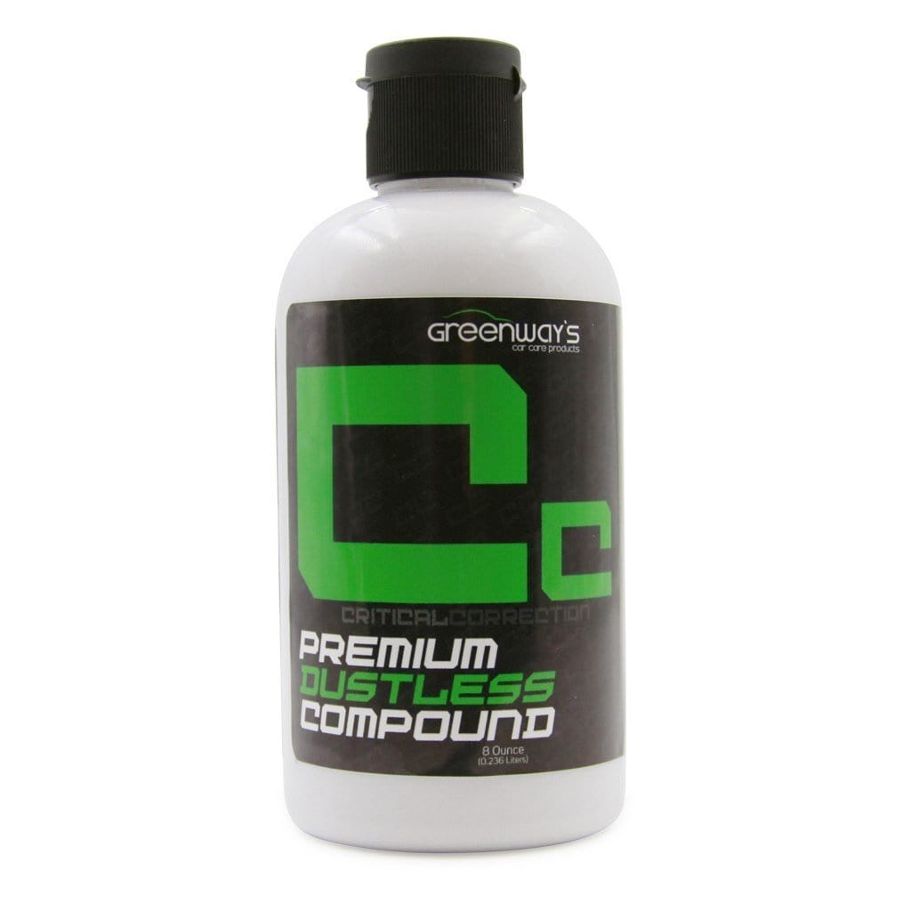 Greenway’s Critical Correction Compound, quick-cut nanotechnology, micro-abrasives, remove light to medium defects, 8 ounces.