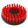 5" Stiff red carpet and upholstery extreme duty drill attachment brush with polypropylene bristles.