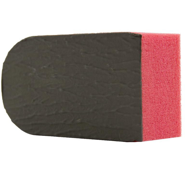 Medium grade red auto detailing clay sponge with a rubber polymer surface.