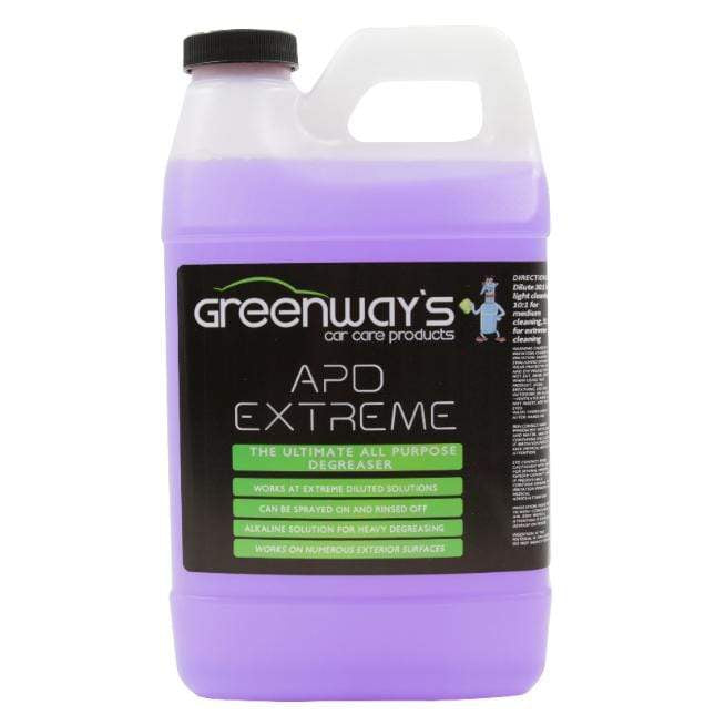 Greenway’s APD Extreme Degreaser, strong formula for tires, wheel wells, engines, heavy machinery, undercarriage, 64 ounces.