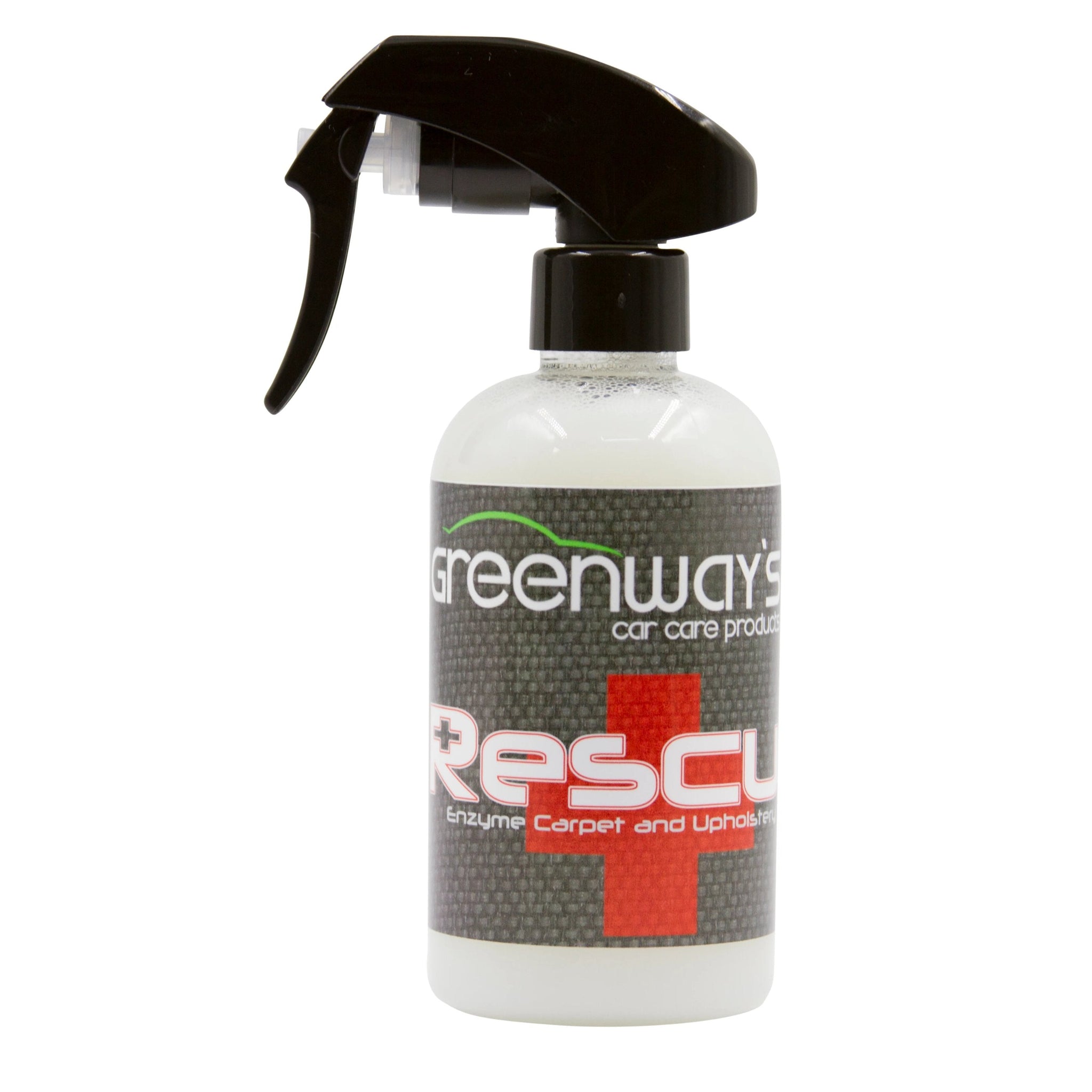 Greenway’s Car Care Products, Rescue, carpet and upholstery deodorizing cleaner for mold, vomit, feces, urine, more. 8 ounces.