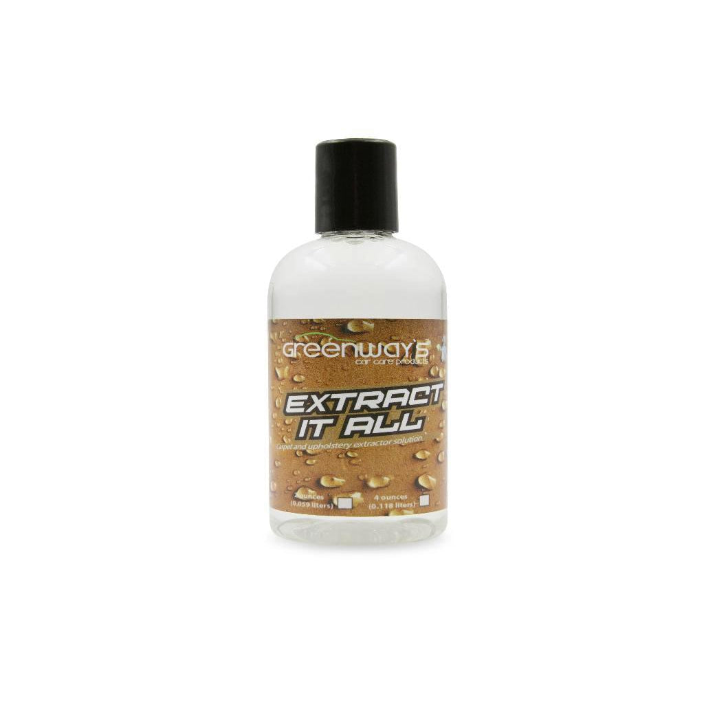   Extract It All, low foaming, high pH, super-concentrated fabric, carpet cleaning solution for extractor machines, 4 ounces.
