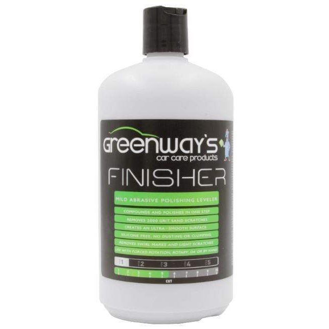  Greenway’s Finisher, mild abrasive polish and leveler, light swirl mark remover, clumping, dusting, and silicone, 32 ounces..