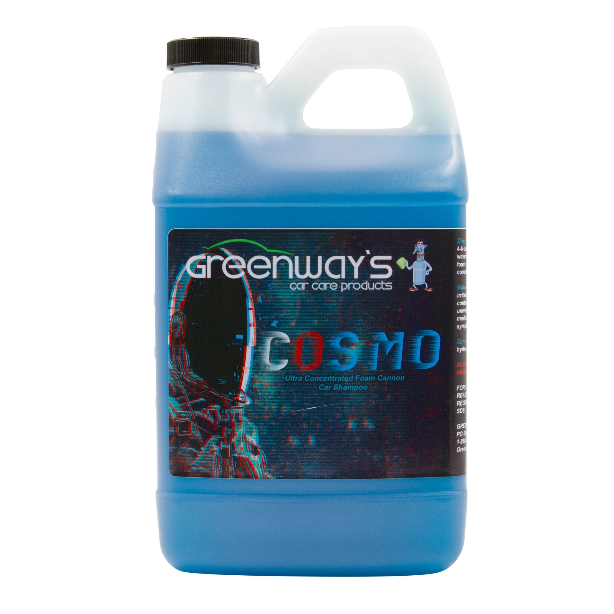 Greenway’s Car Care Products, Cosmo, ultra-concentrated, pH neutral, low or high-pressure foam cannon car shampoo, 64 ounces.