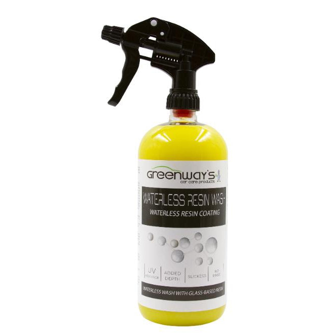 Greenway’s Waterless Wash and Coat, 25% ceramic and modified resin blend, safe on uncoated cars, banana scented, 32 ounces.
