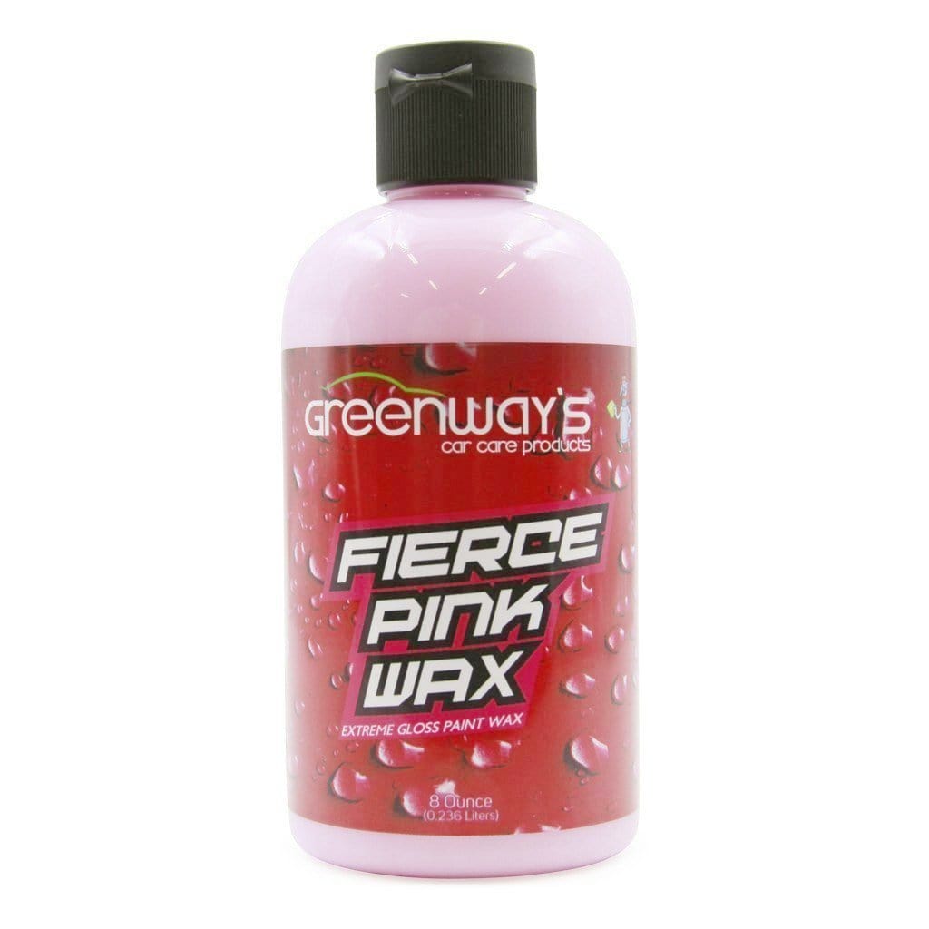 Fierce Pink Wax, contains carnauba, sun friendly, long-lasting wet look, color pop, instant curing, pleasant scent, 8 ounces.