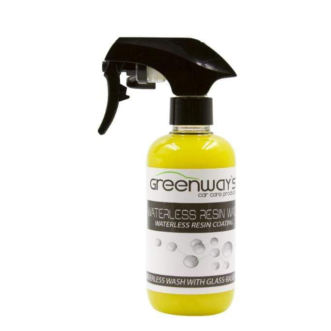 Greenway’s Waterless Wash and Coat, 25% ceramic and modified resin blend, safe on uncoated cars, banana scented, 8 ounces.