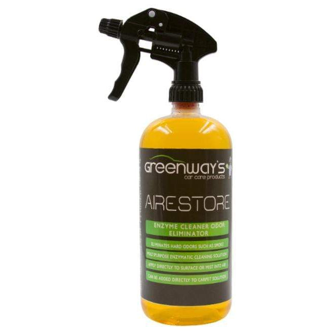 Greenway’s Airestore, citrus-scented enzyme cleaner and odor eliminator for car interior, carpet, upholstery, seat, 32 ounces.