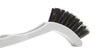 8 inch white buffing pad cleaning and conditioning brush with ¾” inch black nylon bristles.