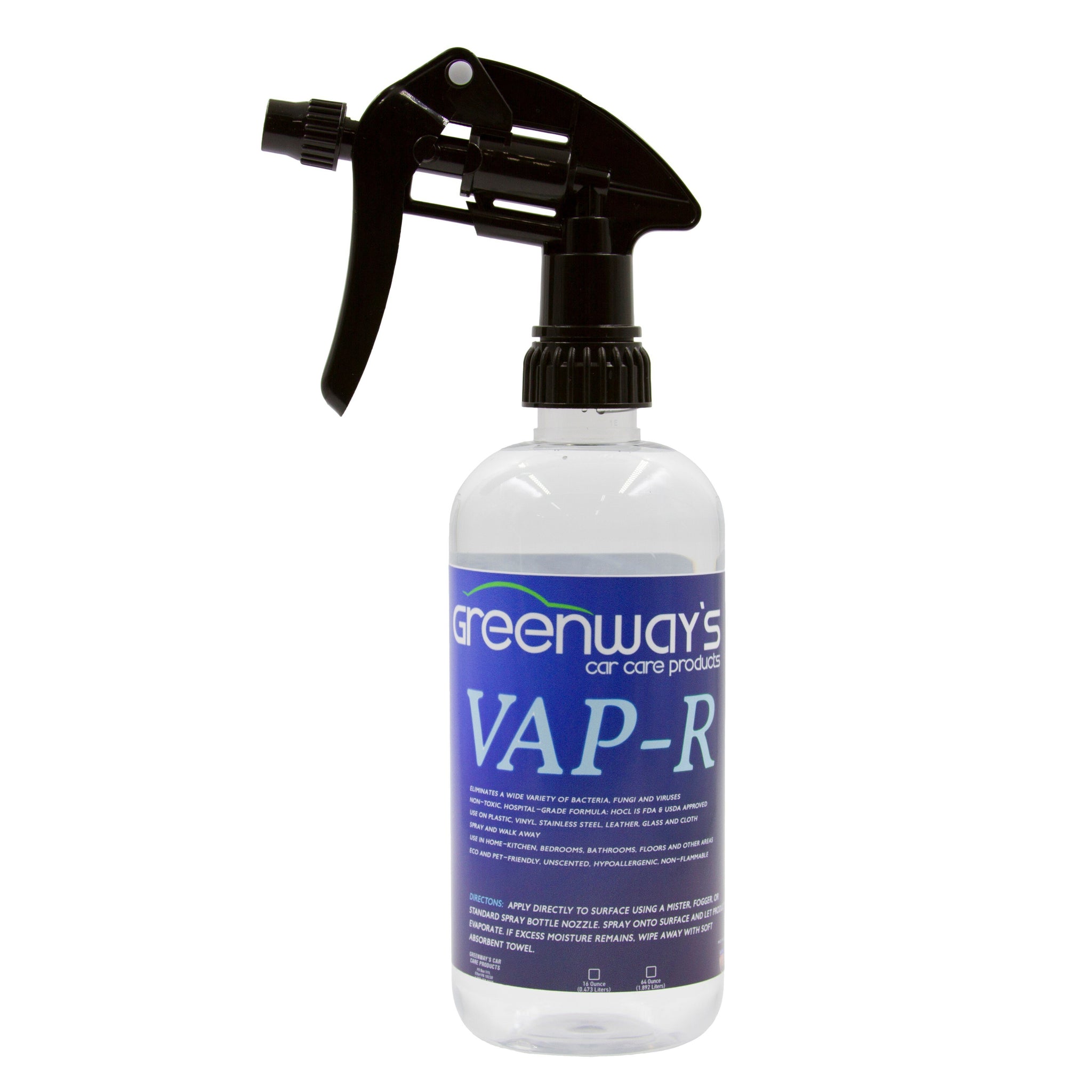 Greenway’s VAP-R antibacterial disinfecting and sanitizing spray with FDA-approved HOCl, 16 ounces.