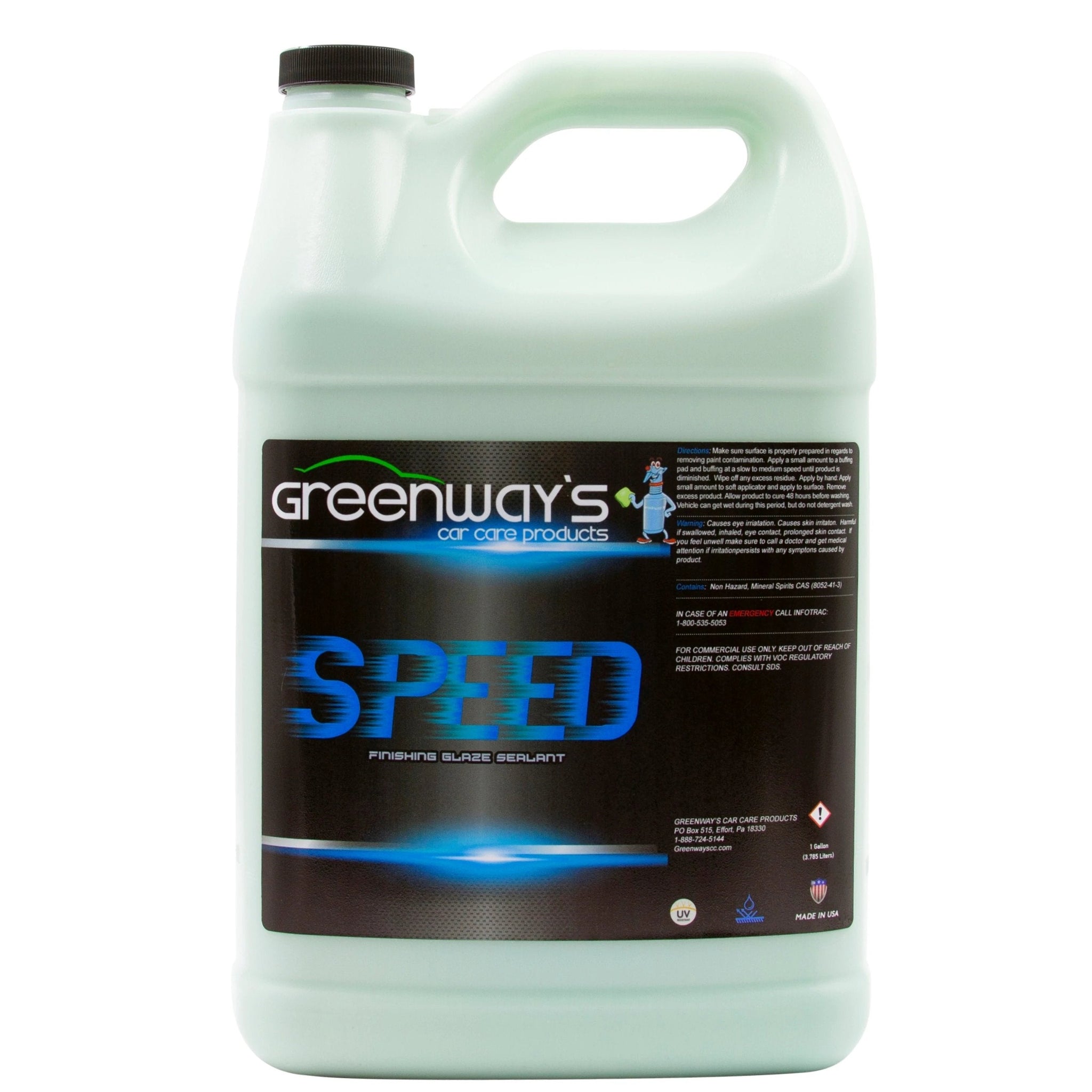Greenway’s Speed, creamy wax-free, correction and protection finishing glaze sealant for sensitive paintwork, 1 gallon.