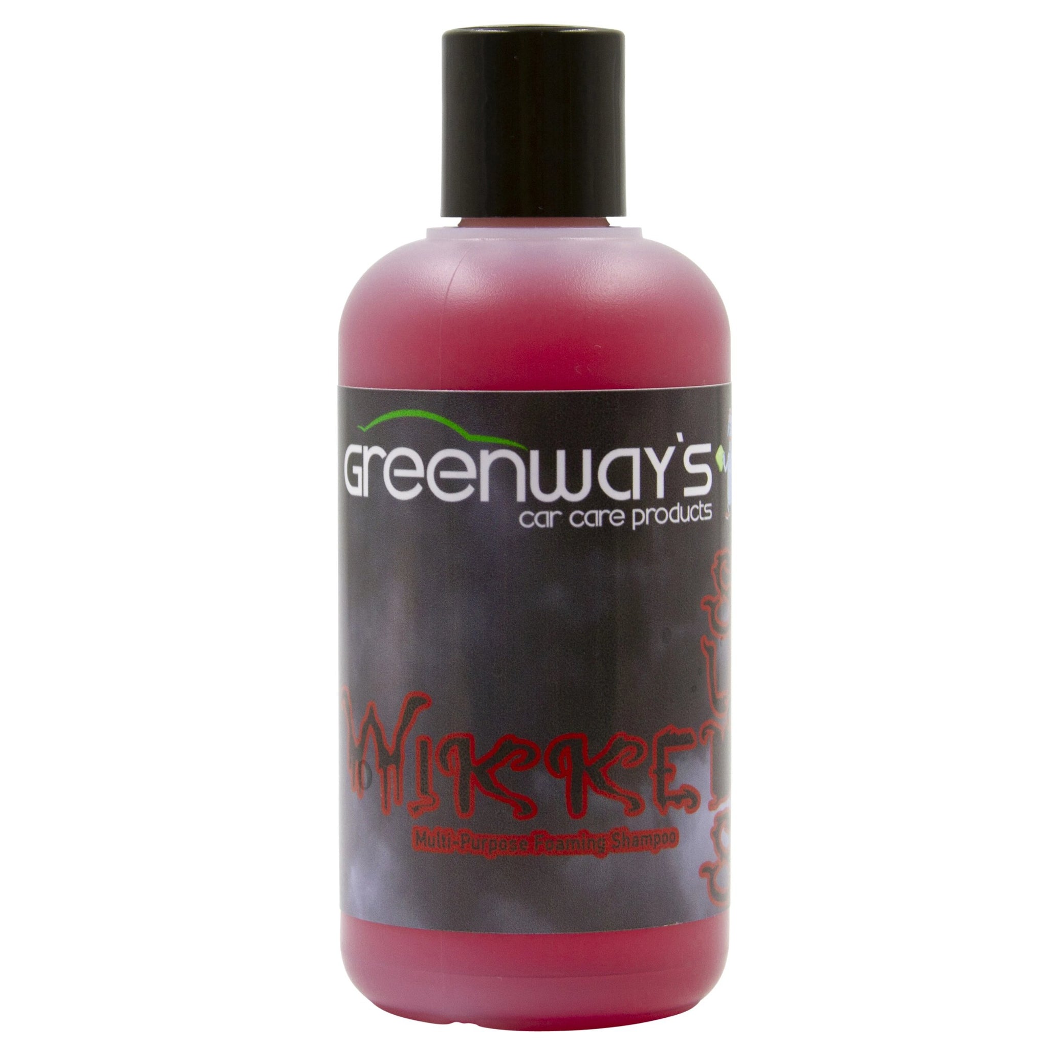 Greenway’s Wikked Suds, high pH and foaming multipurpose car soap, bug, tire and wheel cleaner, foam cannon use, 8 ounces.