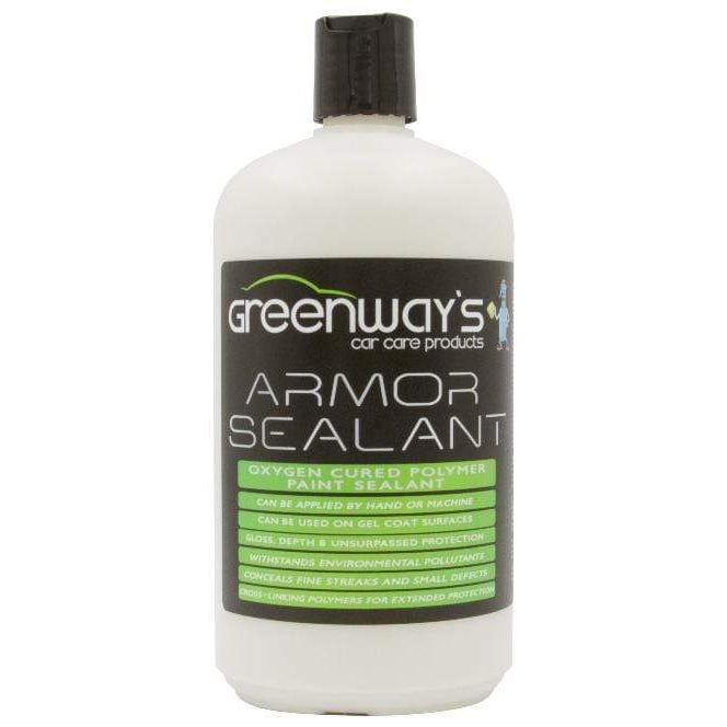 Greenway’s Armor Sealant, oxygen cured polymer paint sealant, high gloss finish for gel coats, acrylics, 32 ounces.