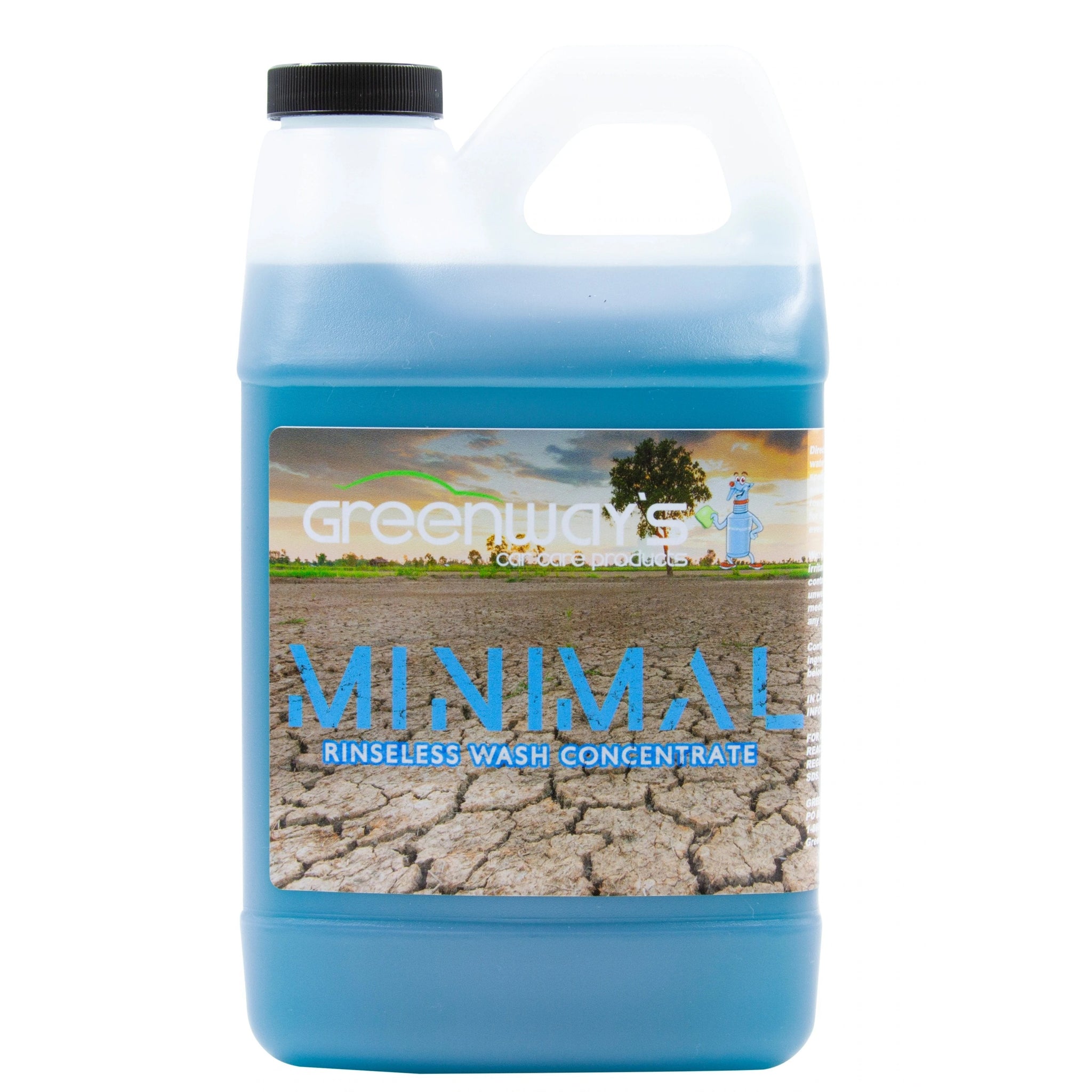 Greenway's Minimal Rinseless Wash Concentrate, waterless car soap, clay lubricant, interior detailer, glass cleaner, 64 ounces.